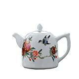 300cc Tetera De Cerámica De Arcilla Tetera De Porcelana De Estilo Chino Tazas De Vasos Flor Pintada A Mano Patrón De Pájaro Mango De Mano Teteras Jingdezhen Teaware Regalos-a